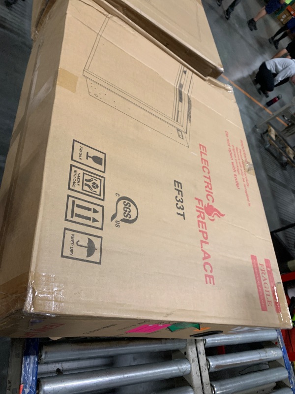 Photo 1 of ** FACTORY SEALED *** Dreamflame 36 inch Electric Fireplace, Wall Fireplace Electric with Remote Control, Realistic Log and Crackling Sound, Overheating Protection and Timer, 750/1500W Black