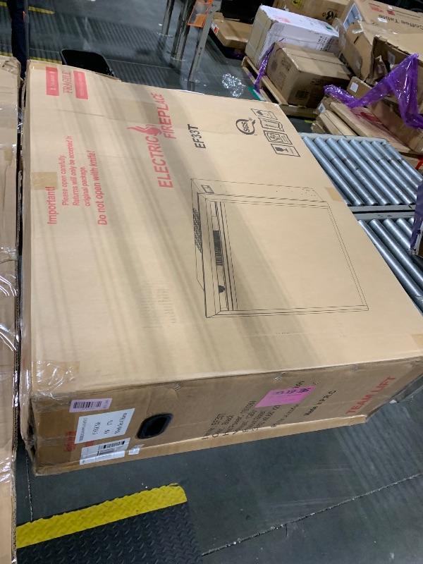Photo 1 of ** FACTORY SEALED **** Dreamflame 36 inch Electric Fireplace, Wall Fireplace Electric with Remote Control, Realistic Log and Crackling Sound, Overheating Protection and Timer, 750/1500W Black
