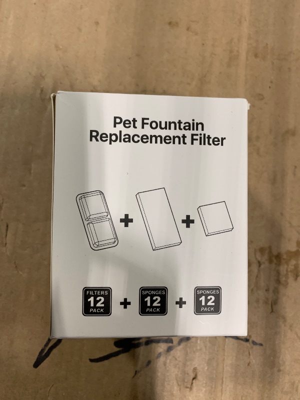 Photo 1 of (12 Pack) Cat Water Fountain Filters Replacement Compatible with oneisall Cat Water Fountain, Cat Fountain Filters for 67oz/2L Stainless Steel Cat Fountain