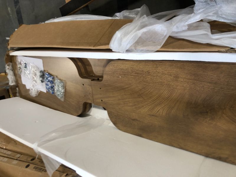 Photo 1 of ***MINOR DAMAGE*** Tribesigns 70.9-Inch Extra Long Sofa Table, Farmhouse Console Tables with Wood Frame and Storage Shelf, 2-Tier Wood Table Behind Couch for Living Room, Hallway, Foyer, Light Brown