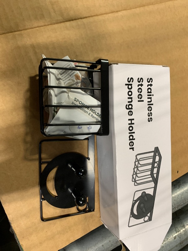 Photo 1 of [Slim & Space-saving] Sponge Holder for Kitchen Sink, Sponge Caddy for Scrub Daddy / Scrub Mommy Smiley Face, Sink Organizer Accessories for Dish Brush, Scrubber -with 2 Suction Cups & 1 Adhesive Hook