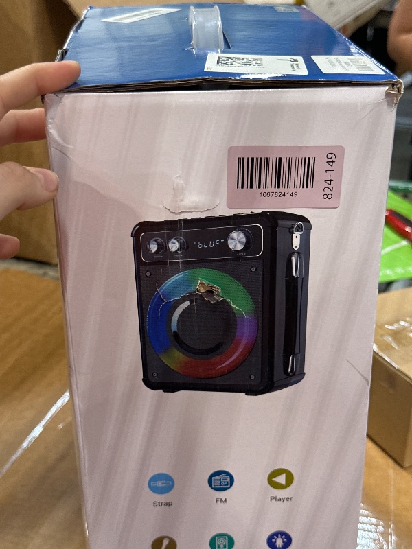 Photo 1 of ****Falta el cable de carga. ***VOSOCO Karaoke Machine, Portable Bluetooth Karaoke Speaker with 2 Wireless Microphones, PA System for Adults Kids with LED Lights & Echo Adjustment, Supports TWS/TF/USB/AUX for Home Party