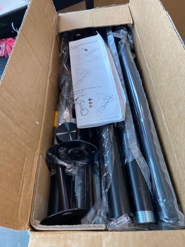 Photo 1 of *MISSING PARTS - see clerk notes*
YaFex Heavy Duty Curtain Rods 32-150 Inch, 1 Inch Adjustable Black Curtain Rod for Windows, Extra Long Window Treatment Rods with Aluminium Finials, Easy Installation