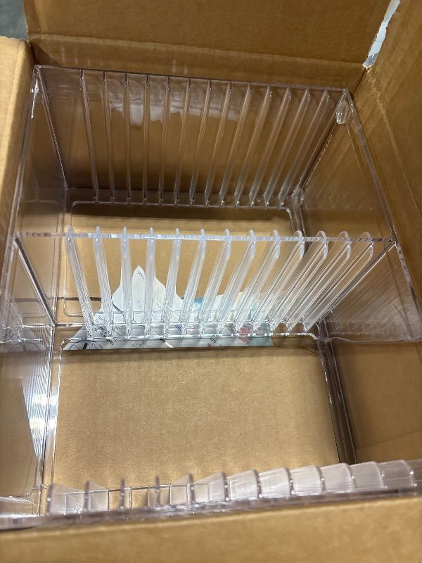 Photo 1 of **DAMAGED**
STORi Stackable Clear Plastic CD Organizer with Rubber Feet | Rectangular Jewel Cases Holder Perfect for Theatre Room | Holds up to 30 CD Cases | Made in USA