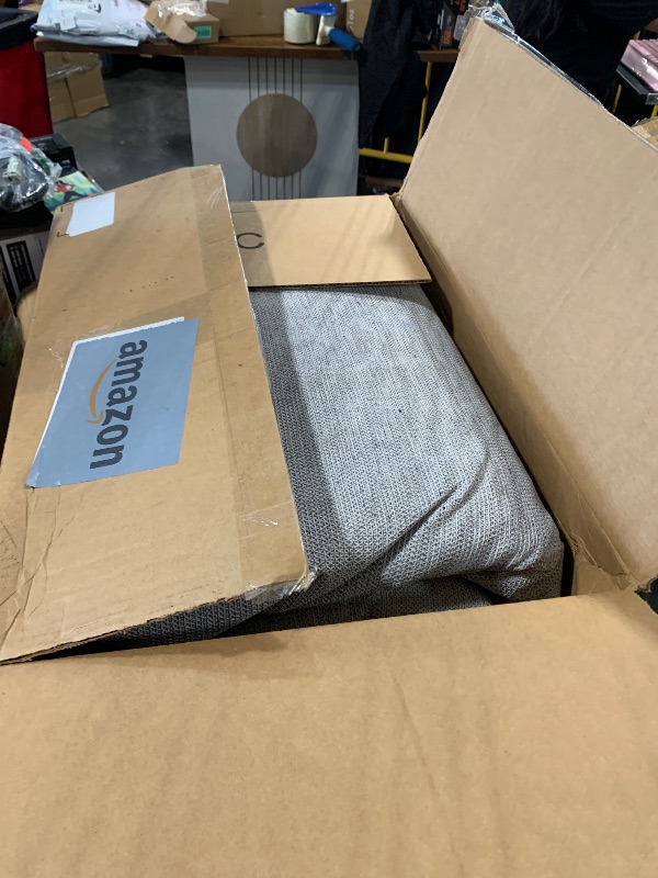 Photo 1 of ****NEEDS CLEANING**** IOHOUZE Abstract Area Rugs 9x12 Ft Washable Large Rugs for Living Room, Non Slip Dining Room Rug, Printed Faux Wool Rugs for Bedroom, Floor Carpet for Office Nursery Playroom, Orange Grey