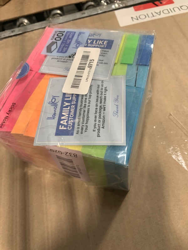 Photo 1 of (24 Pads) Sticky Notes 3x3 in 100 Sheets/Pad, Self-Sticky Note Pads, 6 Bright Colors Super Sticky Pads - Easy to Post for School, Office Supplies, Desk Accessories