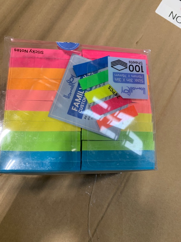 Photo 1 of (24 Pads) Sticky Notes 3x3 in 100 Sheets/Pad, Self-Sticky Note Pads, 6 Bright Colors Super Sticky Pads - Easy to Post for School, Office Supplies, Desk Accessories