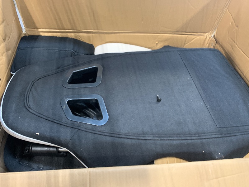 Photo 1 of **AS IS, FINAL SALE** Gaming Chair with Footrest for Adults - Ergonomic Gaming Chairs with Foot Rest - Big and Tall Computer Game Chair - Fabric Reclining Video Game Chairs with Spring Cushion - Black/Light GreyLPNNA63HDJ8KQ