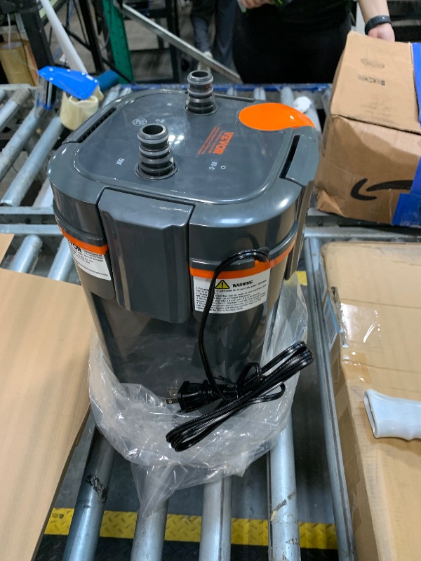 Photo 1 of *** MISSING THE SMALL BLACK AND WHITE PIECES *** VEVOR Aquarium Filter 317GPH, 4-Stage Canister Filter 75-100 Gallon, Ultra-Quiet Internal Aquarium Filter with UV Protection, Submersible Power Filter with Multiple Function for Fish Tanks, 12W