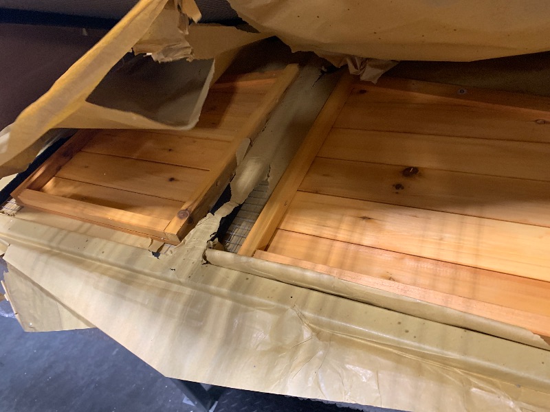 Photo 1 of *** MISSING SCREWS **** YOPTO 118" Large Wood Chicken Coop,Outdoor Hen House with Nesting Box Poultry Cage,Oversized Enclosed Run,Hen Coop with Leak-Proof Pull-Out Tray,Asphalt Roof & Free-Range Doors,Black+Gold