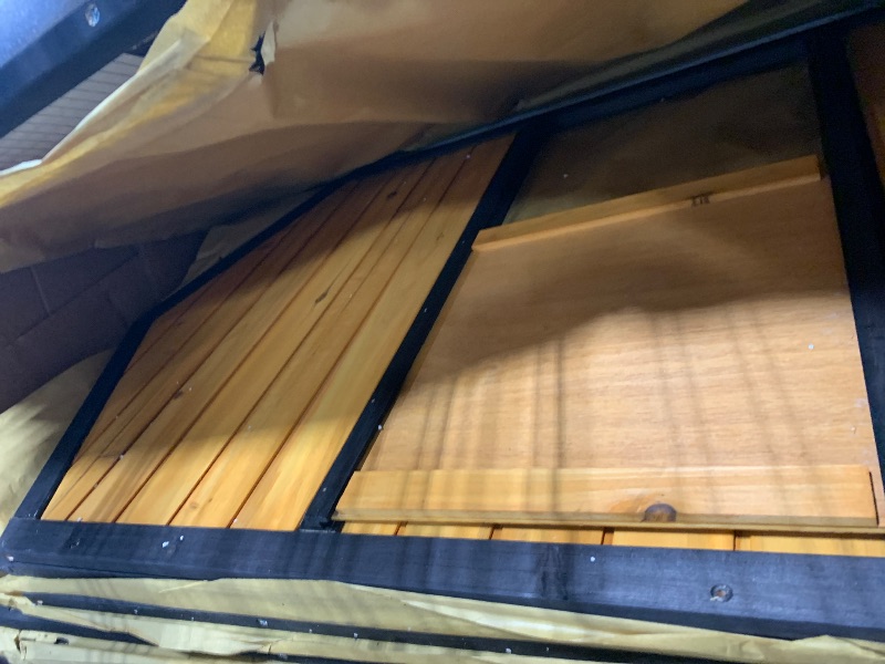 Photo 1 of *** MISSING SCREWS **** YOPTO 118" Large Wood Chicken Coop,Outdoor Hen House with Nesting Box Poultry Cage,Oversized Enclosed Run,Hen Coop with Leak-Proof Pull-Out Tray,Asphalt Roof & Free-Range Doors,Black+Gold