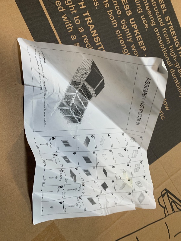 Photo 1 of *** MISSING SCREWS **** YOPTO 118" Large Wood Chicken Coop,Outdoor Hen House with Nesting Box Poultry Cage,Oversized Enclosed Run,Hen Coop with Leak-Proof Pull-Out Tray,Asphalt Roof & Free-Range Doors,Black+Gold