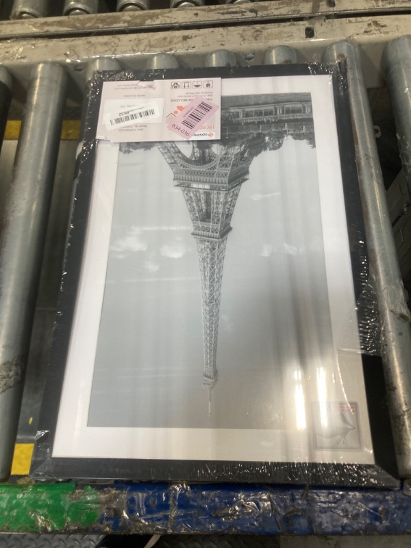 Photo 1 of ****BROKEN BOTTOM EDGE****
upsimples 11x17 Picture Frame, Display Pictures 9x15 with Mat or 11 x 17 Without, Wall Hanging Poster Frames, Black, 1 Pack