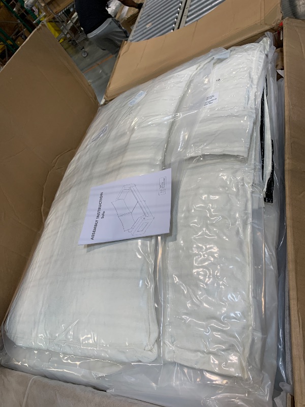 Photo 1 of ****FACTORY SEALED****
MapleGrace 80" L Shaped Sofa Sectional Cloud Couch with Ottoman, Modern Chenille Fabric Sofa with Wide Armrest, Storage, Charging Station, Led Lights for Living Room, Bedroom and Apartment, White