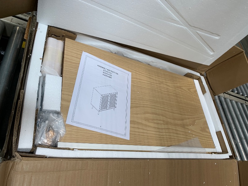 Photo 1 of ***FACTORY SEALED***
infurnic 2 Door Rattan Storage Cabinet, Wood Kitchen Sideboard Buffet Console Table with Shelves for Living Room, Hallway, Kitchen, Oak