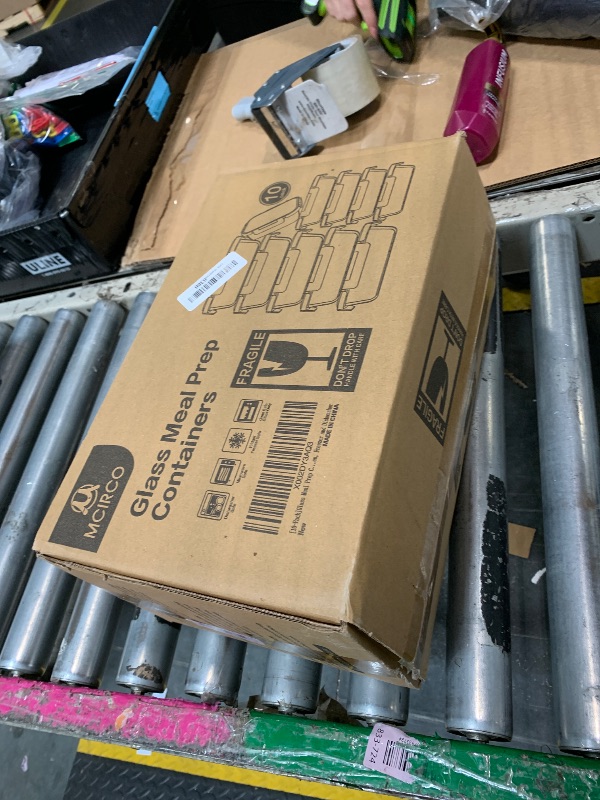 View 2 of ****SOME OF THE CONTAINERS ARE BROKEN****[10-Pack] Glass Meal Prep Containers with Lids, MCIRCO Food Storage Containers with Snap Locking Lids, Airtight Lunch Containers, Microwave, Oven, Freezer and Dishwasher