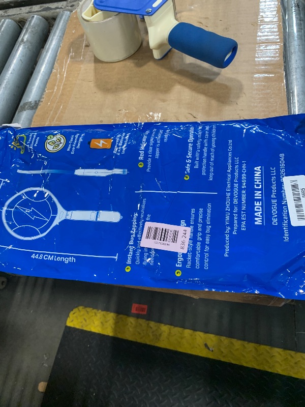 Photo 1 of ***PLASTIC HANDLE BROKE OFF FROM PADDLE, SELLING FOR PARTS, FINAL SALE***DEVOGUE® Electric Fly Swatter - Weight Like Apple - 2AA Battery Powered (not incl.) - 3-Layer Protection Grid Bug Zapper Racket for Home Bedroom Kitchen Office Backyard Patio Indoor