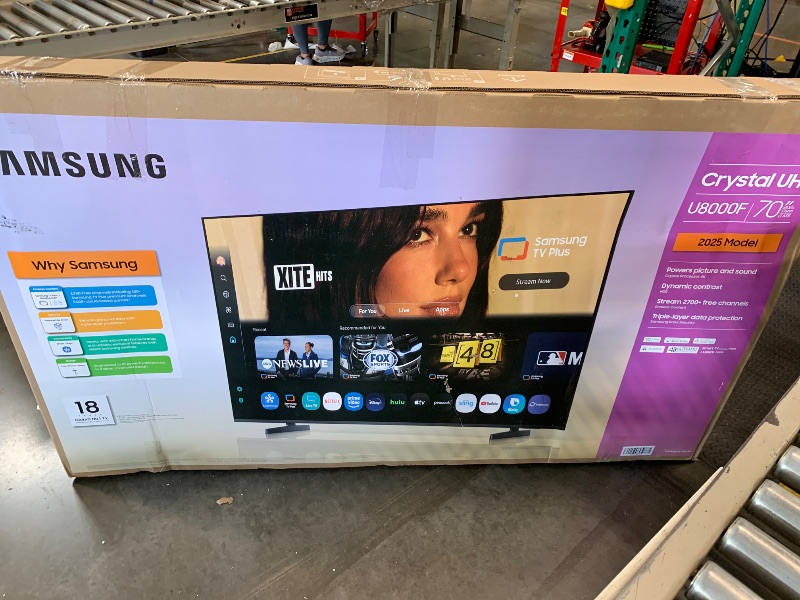Photo 1 of ** SOLD AS IS NO REFUND/RETURN** SEE COMMENTS  Samsung 70-Inch Class Crystal UHD U8000F 4K Smart TV (2025 Model) Endless Free Content, Crystal Processor 4K, MetalStream Design, Knox Security, Alexa Built-in