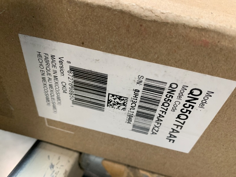 Photo 1 of ** DAMAGED MAJOR**  *** ONLY PARTS** NO RETURNS FINAL SALE** Samsung 55-Inch Class QLED Q7F Series Samsung Vision AI Smart TV (2025 Model, 55Q7F) Quantum HDR, Object Tracking Sound Lite, Q4 AI Gen1 Processor, 4K upscaling, Gaming Hub, Alexa Built-in