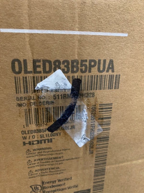 Photo 1 of ** FACTORY SEALED** LG 83-Inch Class OLED AI 4K B5 Series Smart TV w/Dolby Atmos, Dolby Vision, HDR10, AI Super Upscaling 4K, Filmmaker Mode, Wow Orchestra, Alexa Built-in (OLED83B5PUA, 2025)