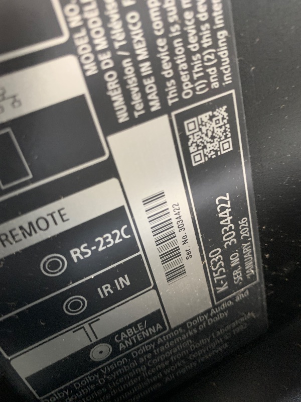 Photo 1 of ** DAMAGE MAJOR** NO RETURNS** FINAL SALE*** ONLY PARTS*** Sony 75-Inch Class 4K Ultra HD BRAVIA 3 LED Smart TV with Google TV, Dolby Vision HDR, and Exclusive Features for PlayStation®5 (K-75S30)