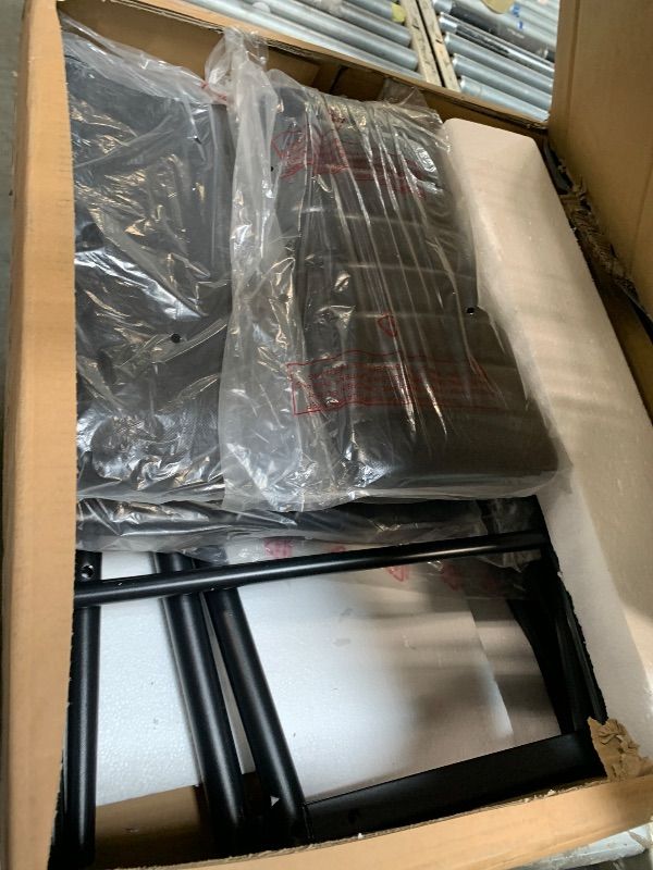 Photo 1 of ** SET OF 2** IDEALHOUSE Bar Stools Set of 2 w/Back & Footrest, Counter Height Bar Stools Set of 2 with Thick Cushion & Thickened Metal Legs, Upholstered Counter Height Bar Stools for Island, Counter Bar, Black