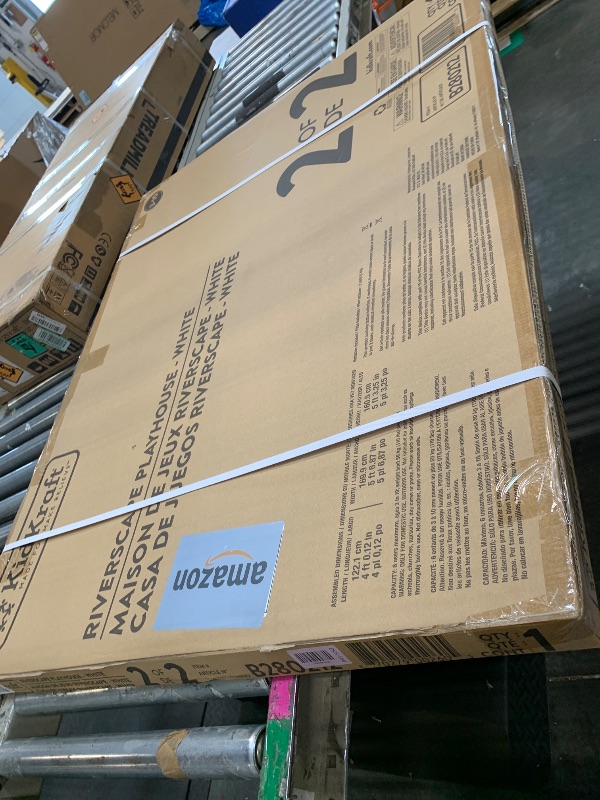 Photo 1 of *** INCOMPLETE *** BOX 2 OF 2 ** FACTORY SEALED**  KidKraft Riverscape Wooden Playhouse with Working Doorbell, Fence, Kitchen and Pet Door