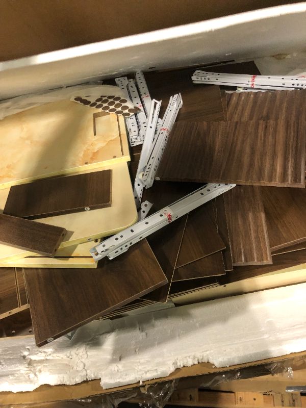 Photo 1 of (4/3/2026 ***FINAL SALE/NO RETURN, SOLD AS PARTS***)
NKUGCFC 47” Fluted Makeup Vanity Desk with 38” Mirror and Lights,Modern Tall Vanity Table with Detachable Top, 8 Drawers & Shelves Storage,Dressing Table Built-in Power Outlet for Bedroom-Walnut Color