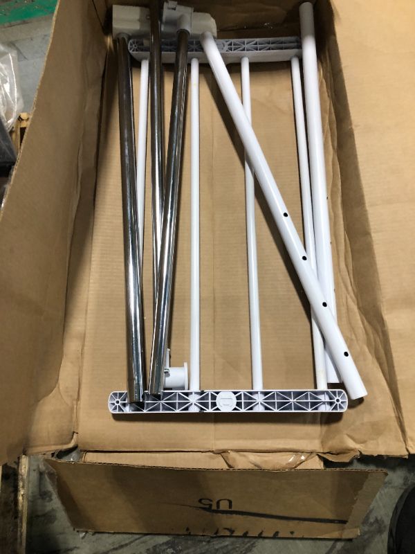 Photo 1 of **FOR PARTS. FINAL SALE. MISSING
PIECES. NO RETURN. NO REFUND**
Tajsoon Laundry Cart with Hanging Rack, Metal Laundry Basket with Wheels, Laundry Hamper with Storage Basket and Shelf, Rolling Laundry Cart with Wheels, White