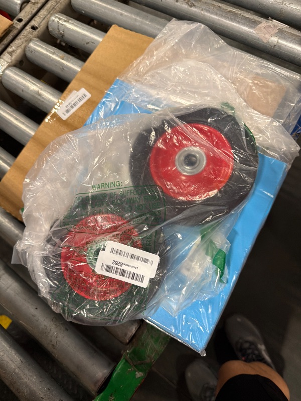 Photo 1 of (2-Pack) AR-PRO 6” x 1.5” Flat Free Solid Rubber Wheel Assemblies - Replacement Hand Truck Wheels with Ball Bearings and 5/8” Bore Hole Diameter - Heavy-Duty Solid Rubber Wheels 132 lbs Load Capacity