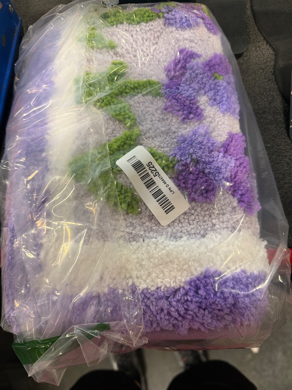 Photo 1 of *MINOR DAMAGE - USED*
Boao Lavender Purple Bath Mat Floral Tufted Bathroom Rug Lilac Spring Flowers Non Slip Soft Absorbent Lavender Bathroom Decor Accessories for Bedroom Kitchen Floor Tub Shower Sink, 24 x 18 Inches
