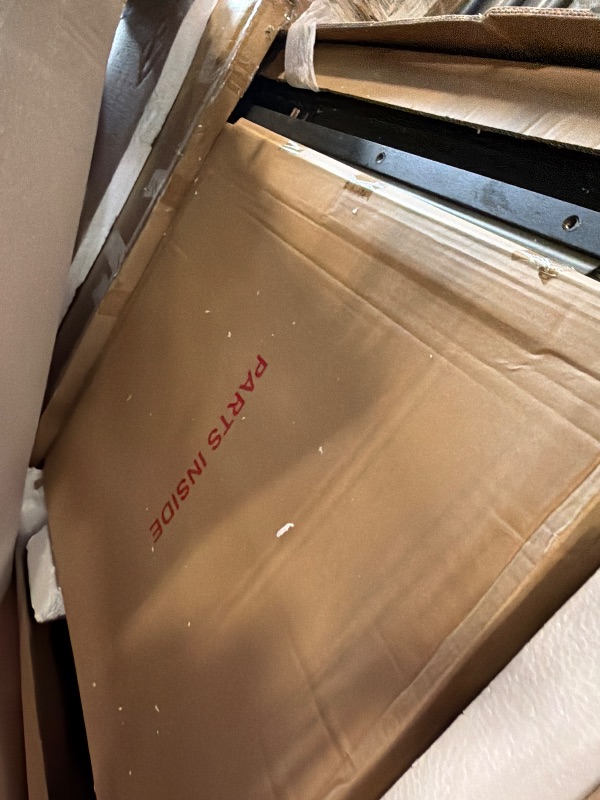 Photo 1 of **AS IS, FINAL SALE**Merax 9 Piece Extendable Dining Table Set for 8, Farmhouse 83.9” Kitchen Table with Removable Leaf and 8 Upholstered Chairs, Espresso