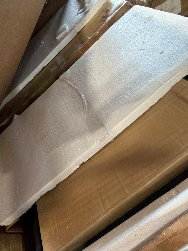 Photo 1 of **AS IS, FINAL SALE**Merax 9 Piece Extendable Dining Table Set for 8, Farmhouse 83.9” Kitchen Table with Removable Leaf and 8 Upholstered Chairs, Espresso