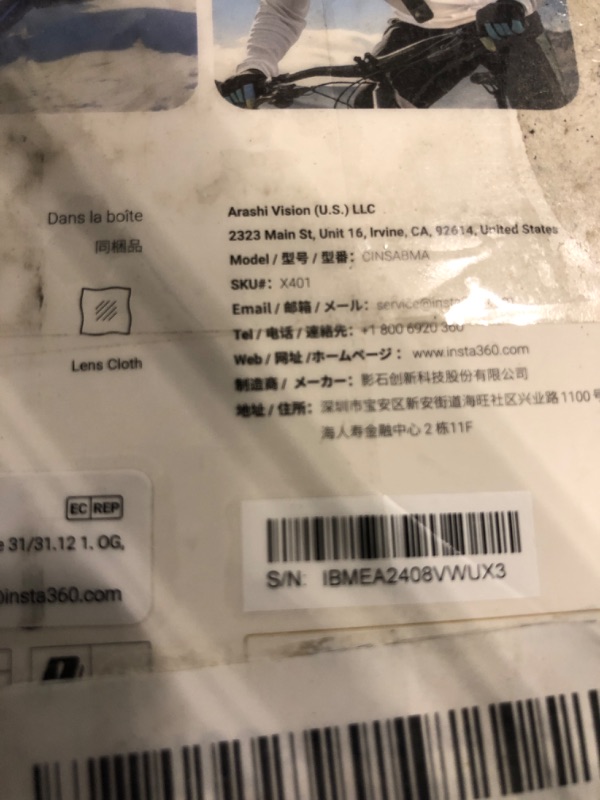 Photo 1 of *** missing charger/power cord *** Insta360 X4 - Waterproof 8K 360 Action Camera, 4K Wide-Angle Video, Invisible Selfie Stick Effect, Removable Lens Guards, 135 Min Battery Life, AI Editing, Stabilization, for Sports, Travel