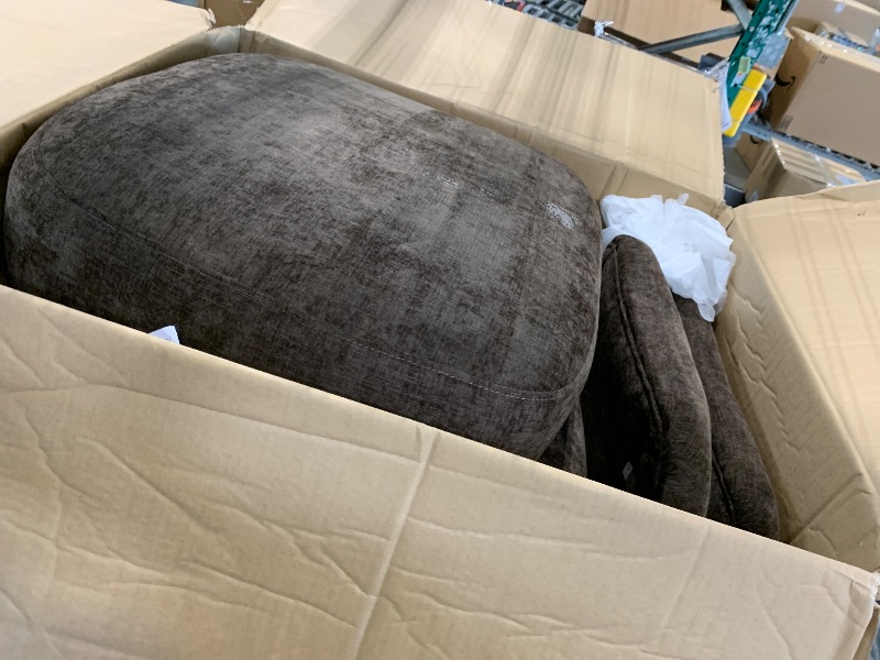 Photo 1 of *** TAPE ADHESIVE ON CUSHION ****  Christopher Knight Home Mores Low Profile Accent Chair Set of 2, Modern Living Room Armless Lounge Chair, Fabric Comfy Reading Chair for Bedroom, Wooden Frame and Thick Padded Seat, Black+Dark Brown