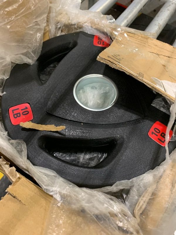 Photo 1 of *** STOCK PHOTO SIMILAR NOT EXACT *** Signature Fitness Vinyl Standard 1-Inch Plate Weight Plate for Strength Training and Weightlifting, 10-Pound, Pair