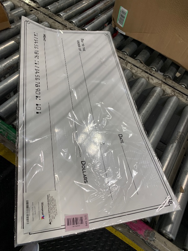 Photo 1 of **MINOR DAMAGE/BENT**
Giant Dry Erase Check - 16" x 32", Reusable Big Oversized Blank Check for Presentation - Great Photo-Op for Fundraisers, Charity & Donation Events
