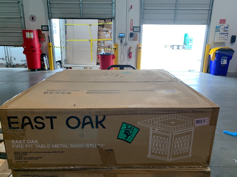 Photo 1 of ** FACTORY SEALED *** EAST OAK 32'' Propane Fire Pit Table, 50,000 BTU Steel Gas Fire Pit for Outdoor, Outside Patio Deck and Garden, CSA Certified Fire Table with Magnetic Lid, Cover-Storage Basket and Lava Rock, Black