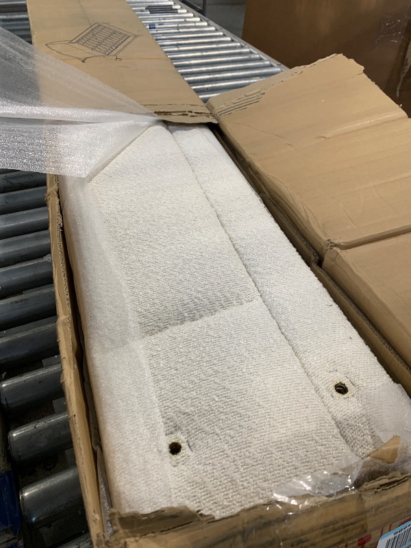 Photo 1 of ** MISSING PARTS/ NO RETURN  *** Christopher Knight Home Hazel Queen Size Bed Frame, Upholstered Platform Bed, Soft Boucle Wingback Headboard, Wood Bed Support and Slats, Curved-Shaped Headboard Queen Bed for Adult, 44.50" H White