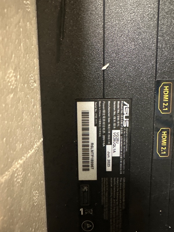 View 5 of ***UPDATED 5/15*** ASUS TUF Gaming 28” 4K 144HZ DSC HDMI 2.1, Monitor (VG28UQL1A) - UHD (3840 x 2160), Fast IPS, 1ms, Extreme Low Motion Blur Sync, G-SYNC Compatible, FreeSync Premium, Eye Care, DCI-P3 90%,Black