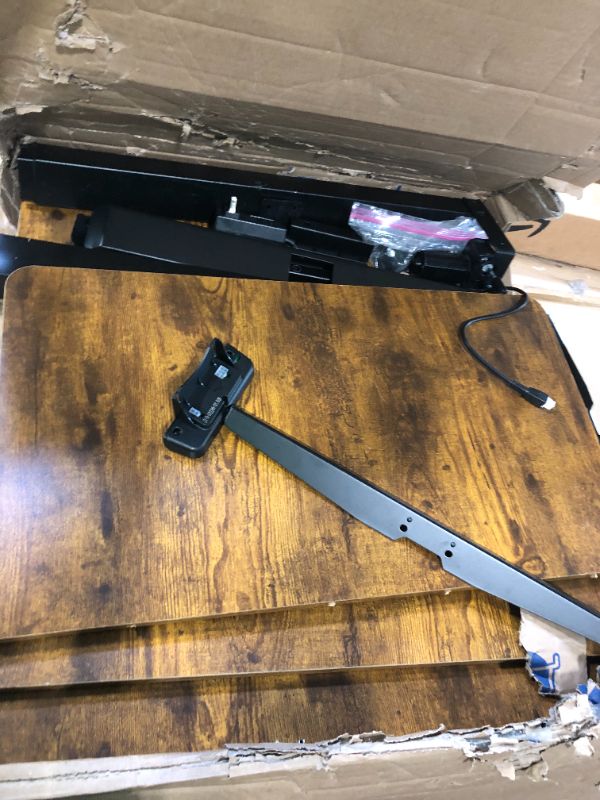 Photo 1 of ***FINAL SALE/NO RETURN, SOLD AS PARTS*** Veken 63 x 28 Inch Electric Standing Desk, Sit to Stand Up, Work Home Office Computer Table for Study, Walking Pad, Writing, and Games, Wooden Desktop Desks, Brown