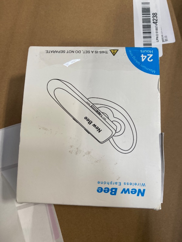 Photo 1 of [2 Pack] Bluetooth Earpiece Wireless Handsfree Headset V5.0 24 Hrs Driving with Mic 60 Days Standby Bluetooth Headset for iPhone Android Samsung Driver