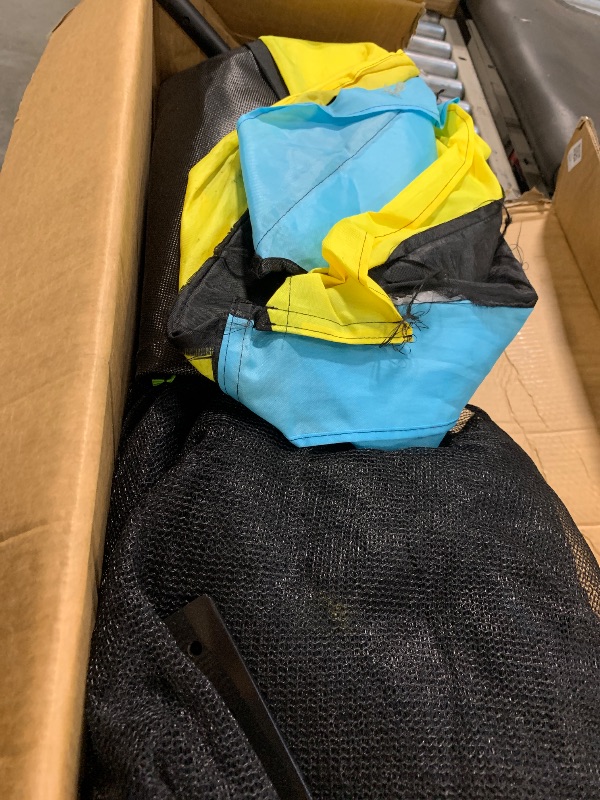 Photo 1 of ***MISSING PARTS*** 60" Trampoline for Kids, Twinkoo 5FT Fortified Toddler Trampolines with Anti-Rollover Bottom, Indoor/Outdoor Toddler Trampoline with Safety Enclosure, Adjustable Gymnastics Bars, Basketball Hoop