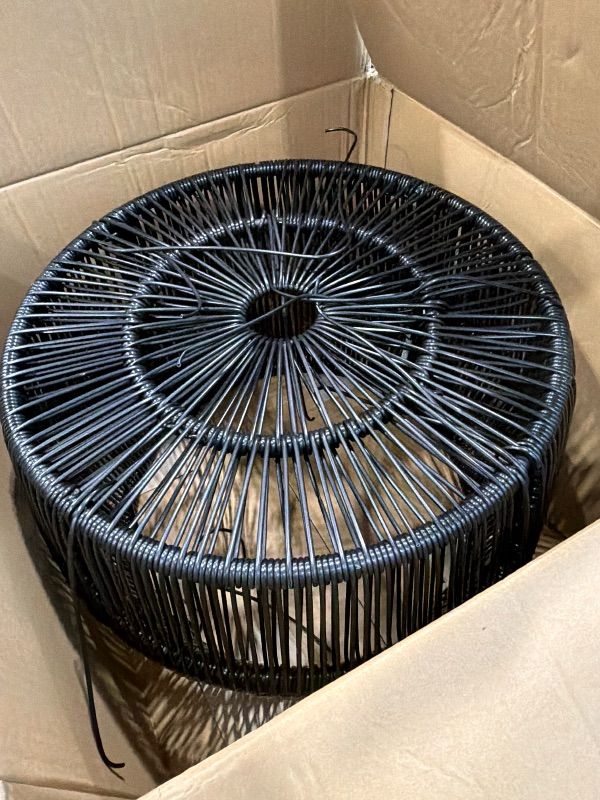 Photo 1 of **UNTESTED**
Furniture of America Ysar Boho Rattan Round Coffee Table Outdoor with Metal Frame, All-Weather and Rust Resistant, Handcrafted Coastal Furniture for Patio, Poolside, Garden, Yard, Black