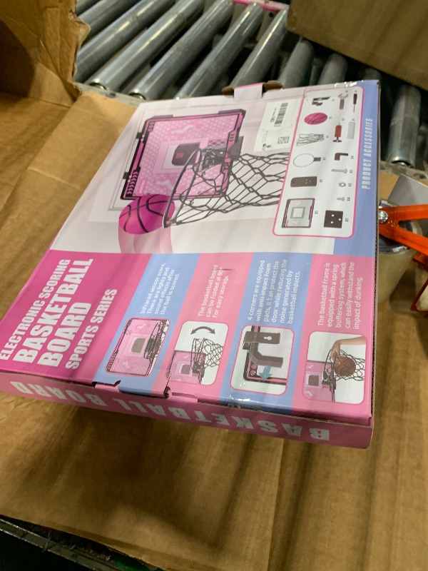 Photo 1 of *UNTESTED*
Basketball Hoop Indoor Kids Girls Pink - Mini Over The Door Basketball Hoops with Electronic Scoreboard Toys & 3 Balls, Unicorn Birthday Gifts Age 5 6 7 8 9 10 11 12 Year Old Girls