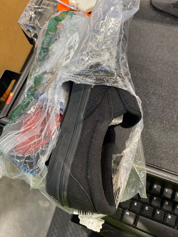Photo 1 of **USED - MINOR DAMAGE**
Shoes for Crews Unisex Slip-On Work Shoes - Comfortable, Non-Slip Footwear for Men & Women in Food Service, Healthcare & Hospitality - Merlin Slip-On, Size 7.5 Black