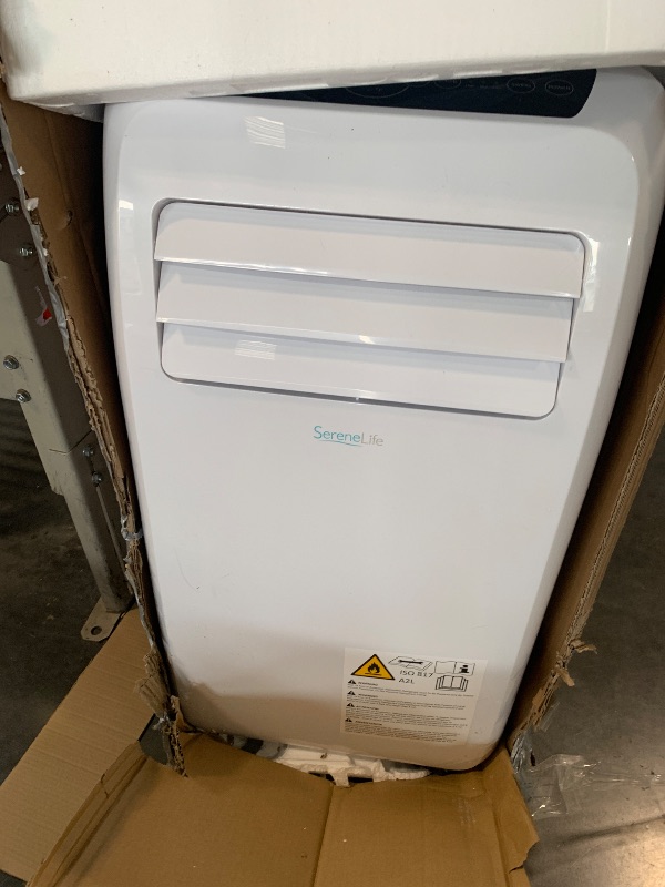 Photo 1 of **NON-FUNCTIONAL**
SereneLife Portable Air Conditioner with Heat & Built-in Dehumidifier 12,000 BTU, Portable Heater & AC for Rooms up to 550 Sq Ft - Remote Control & Window Mount Exhaust Kit Included