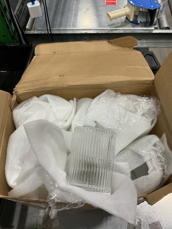 Photo 1 of ***MISSING TWO*** Zhehao 12 Pcs Ribbed Drinking Glasses Set 9 oz 12 oz Glass Cups Vintage Glassware Ribbed Cocktail Cup Clear Ice Coffee Highball Ripple Drinkware for Home Bar Beverages