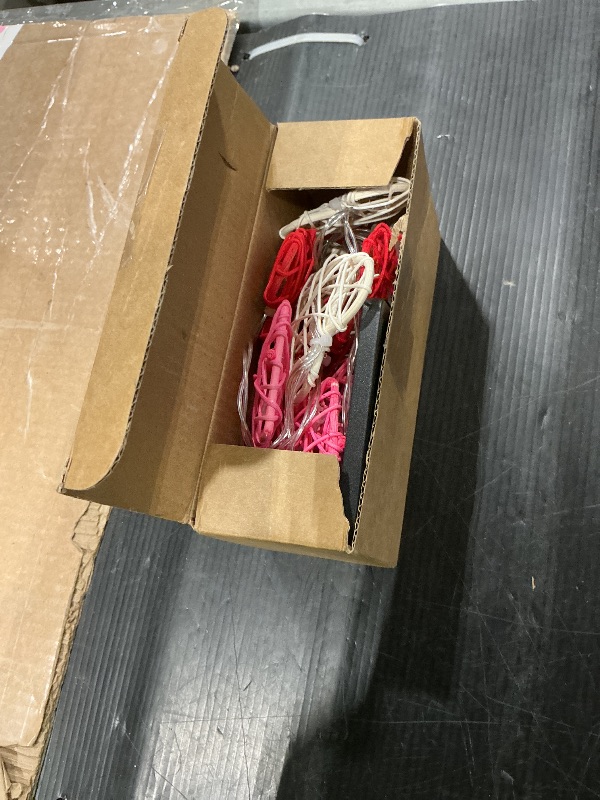 Photo 1 of [Timer&Tricolor] Valentines Lights Valentines Day Decor, Red Pink White Heart Lights, 3D Hollowed Rattan Romantic Fairy Lights Battery Operated 12LED 6.5Ft String Lights Valentines Garland Decorations