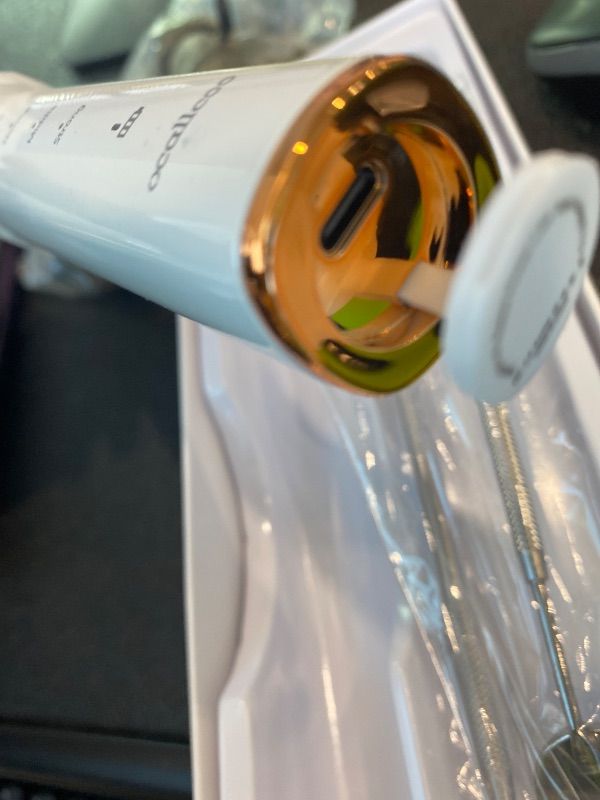 Photo 1 of **NEEDS CHARGER**Plaque Remover for Teeth, Electric Tooth Cleaner Tartar Remover for Teeth with LED Light,4 Modes Rechargeable Teeth Cleaning Kit with Dental Tools, 2 Replaceable Heads (White A)